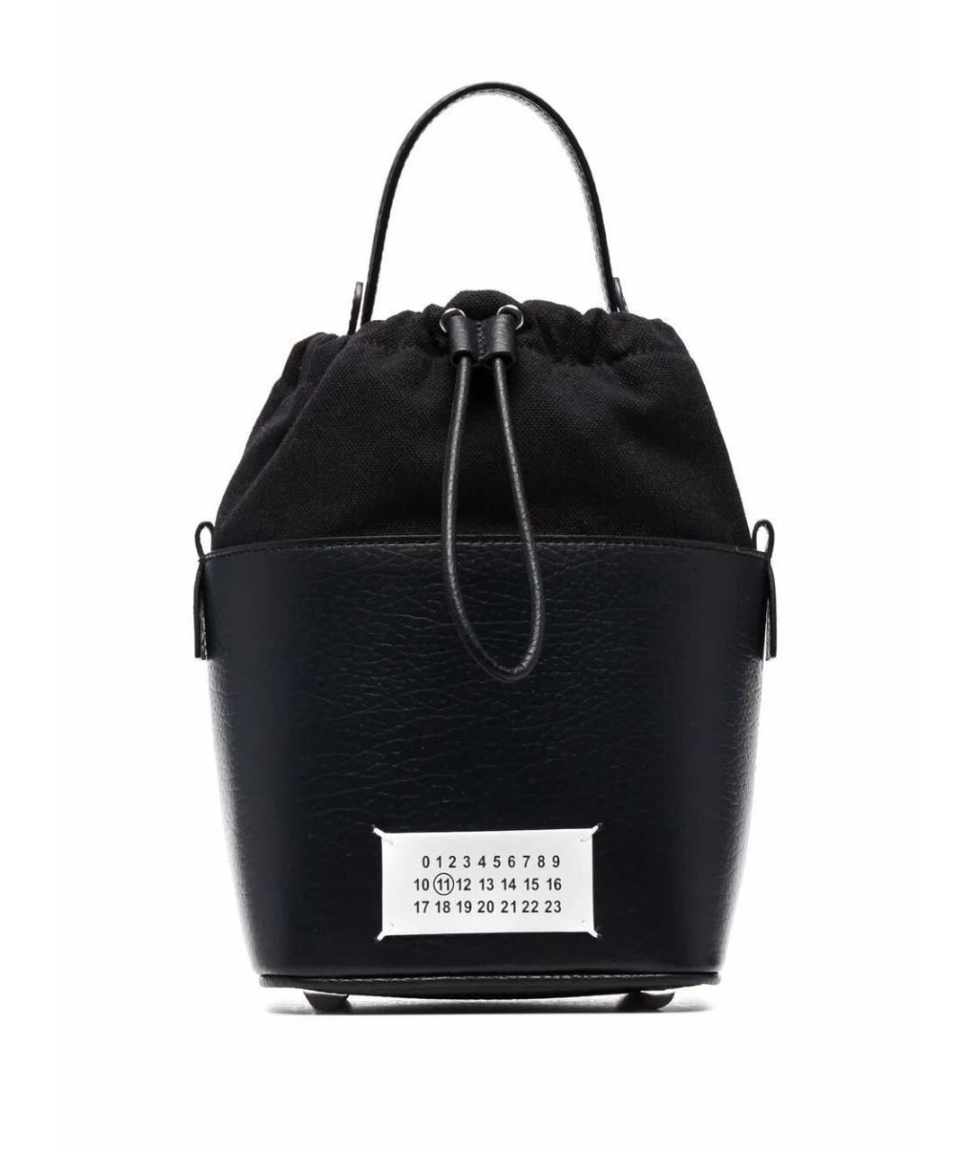 MAISON MARGIELA Черная кожаная сумка с короткими ручками, фото 5