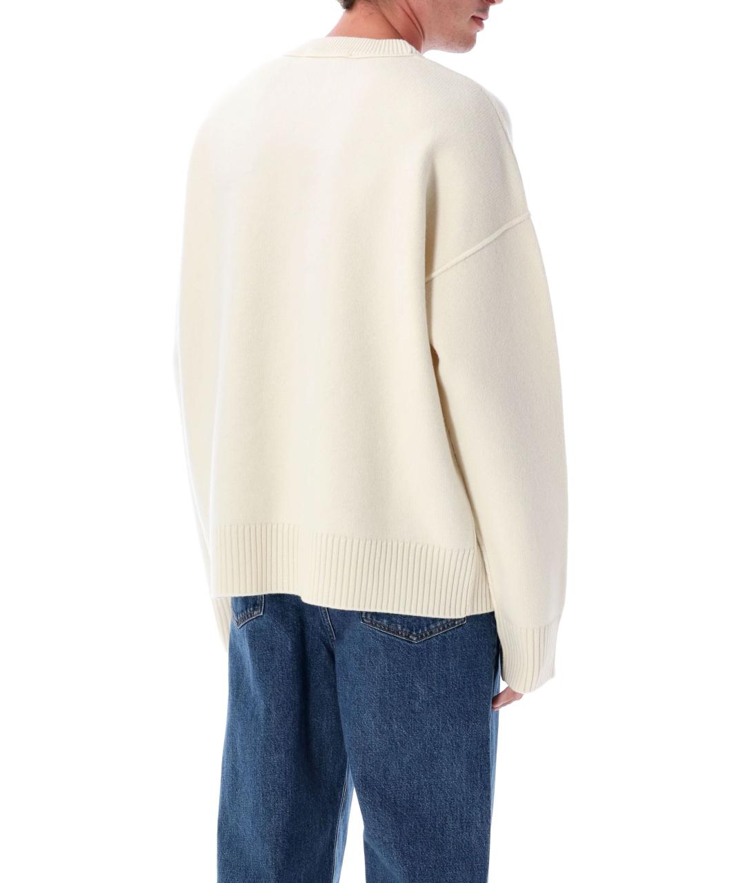 Ami Paris Белый шерстяной джемпер / свитер, фото 3