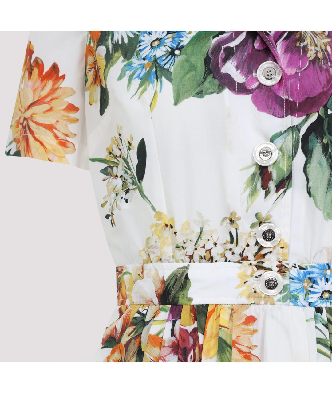 DOLCE&GABBANA Белое хлопковое повседневное платье, фото 5