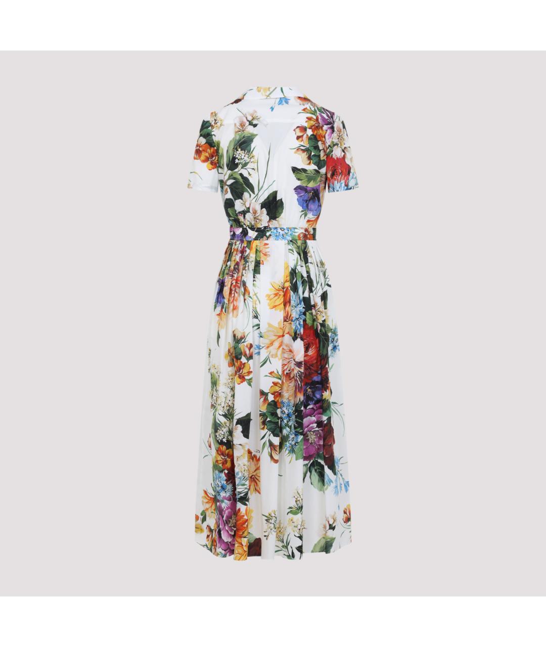 DOLCE&GABBANA Белое хлопковое повседневное платье, фото 3