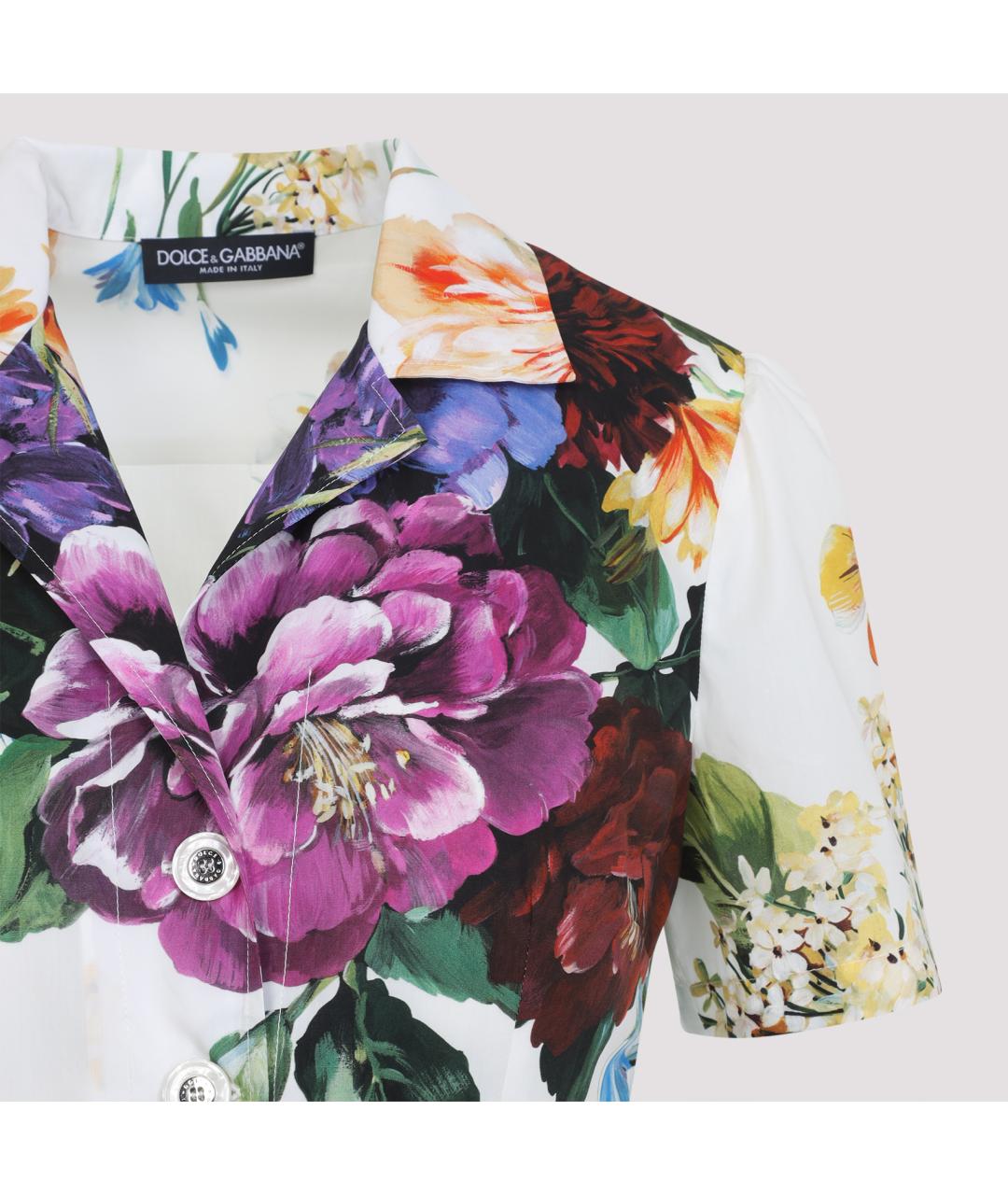 DOLCE&GABBANA Белое хлопковое повседневное платье, фото 4