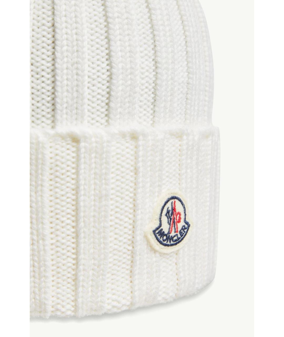 MONCLER Белая шерстяная шапка, фото 4