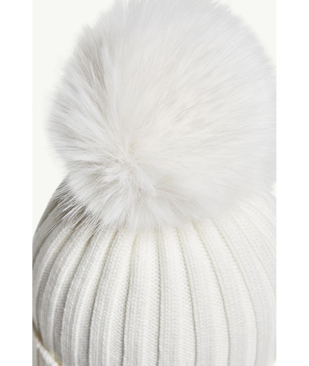 MONCLER Белая шерстяная шапка, фото 5