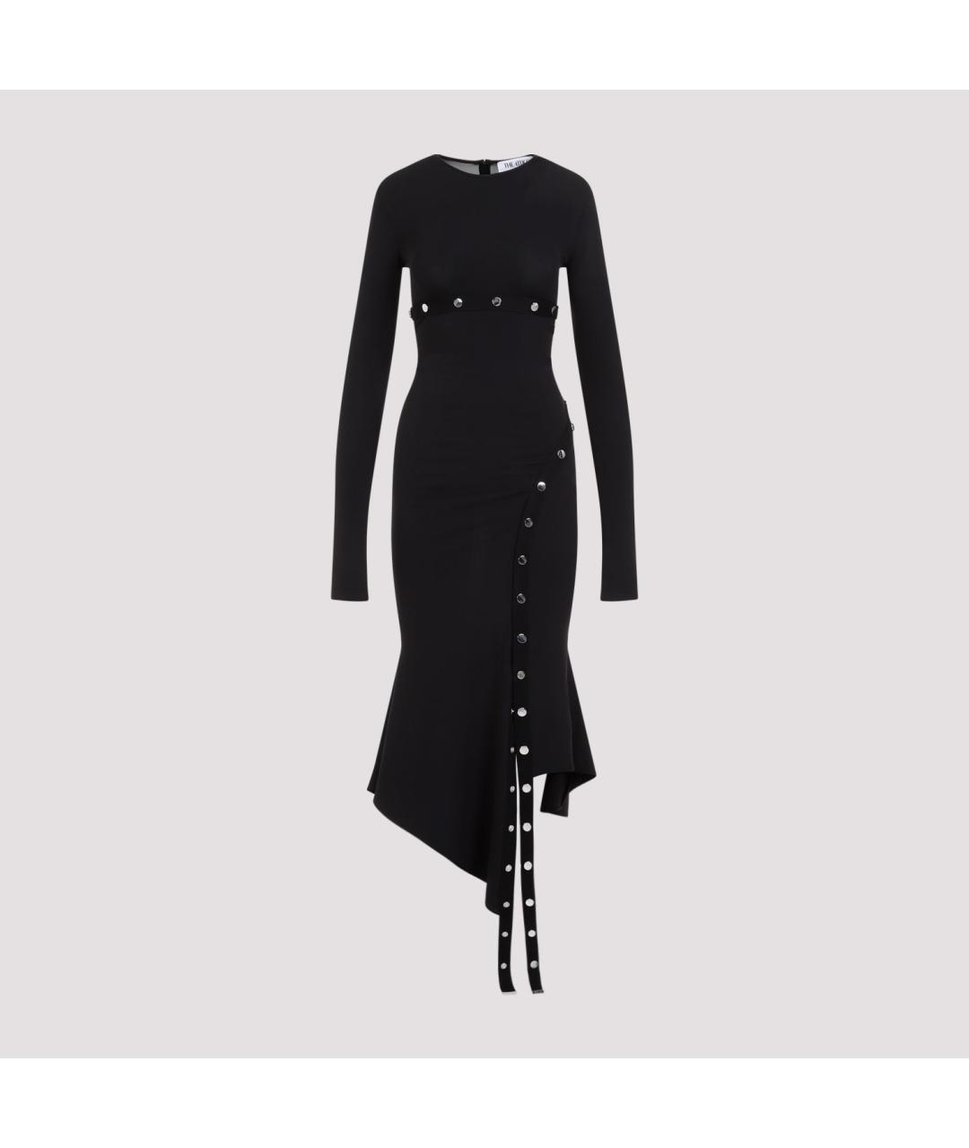 THE ATTICO Черное полиамидовое вечернее платье, фото 2