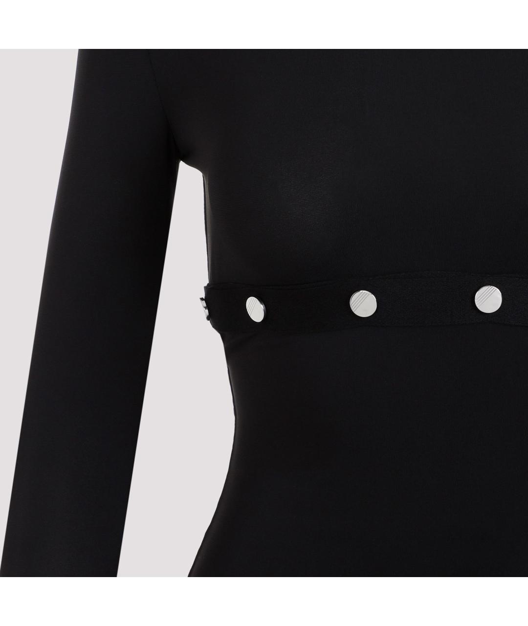 THE ATTICO Черное полиамидовое вечернее платье, фото 4