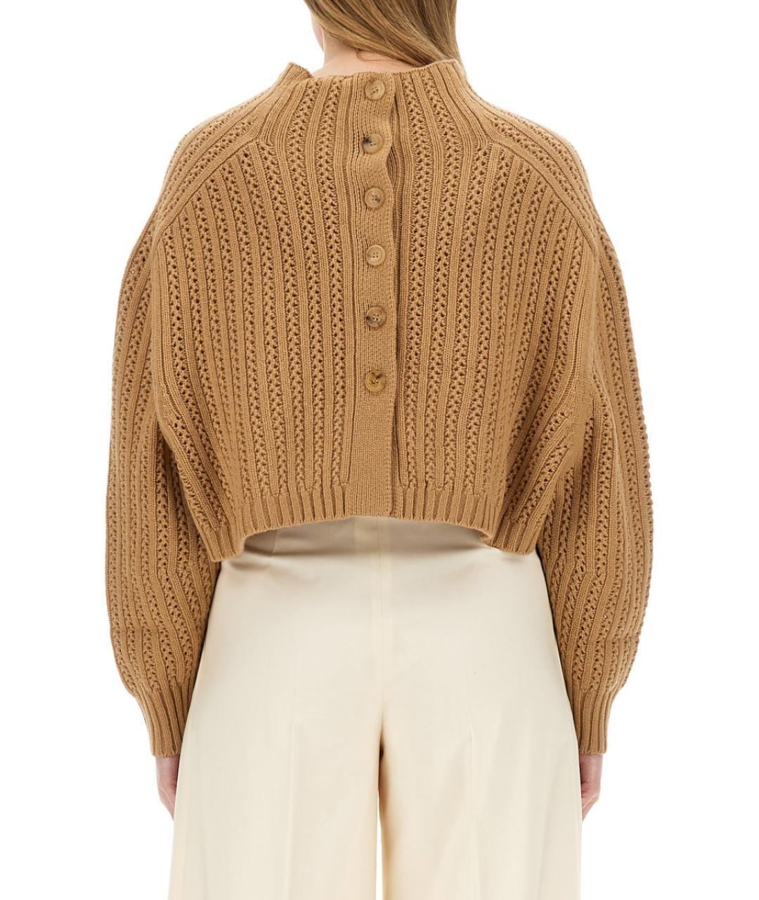 MAX MARA Бежевый шерстяной джемпер / свитер, фото 4