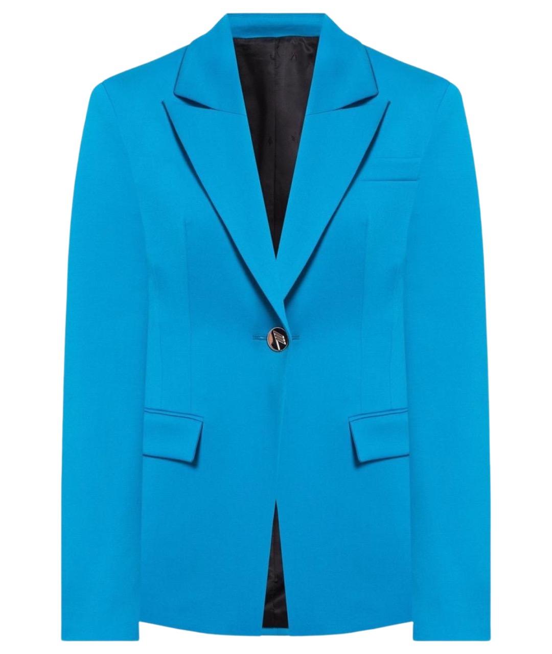 THE ATTICO Голубой шерстяной жакет/пиджак, фото 1