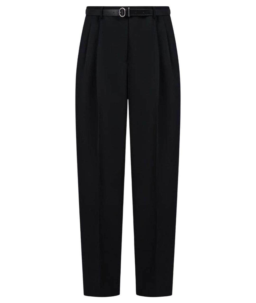 JIL SANDER Черные шерстяные прямые брюки, фото 1