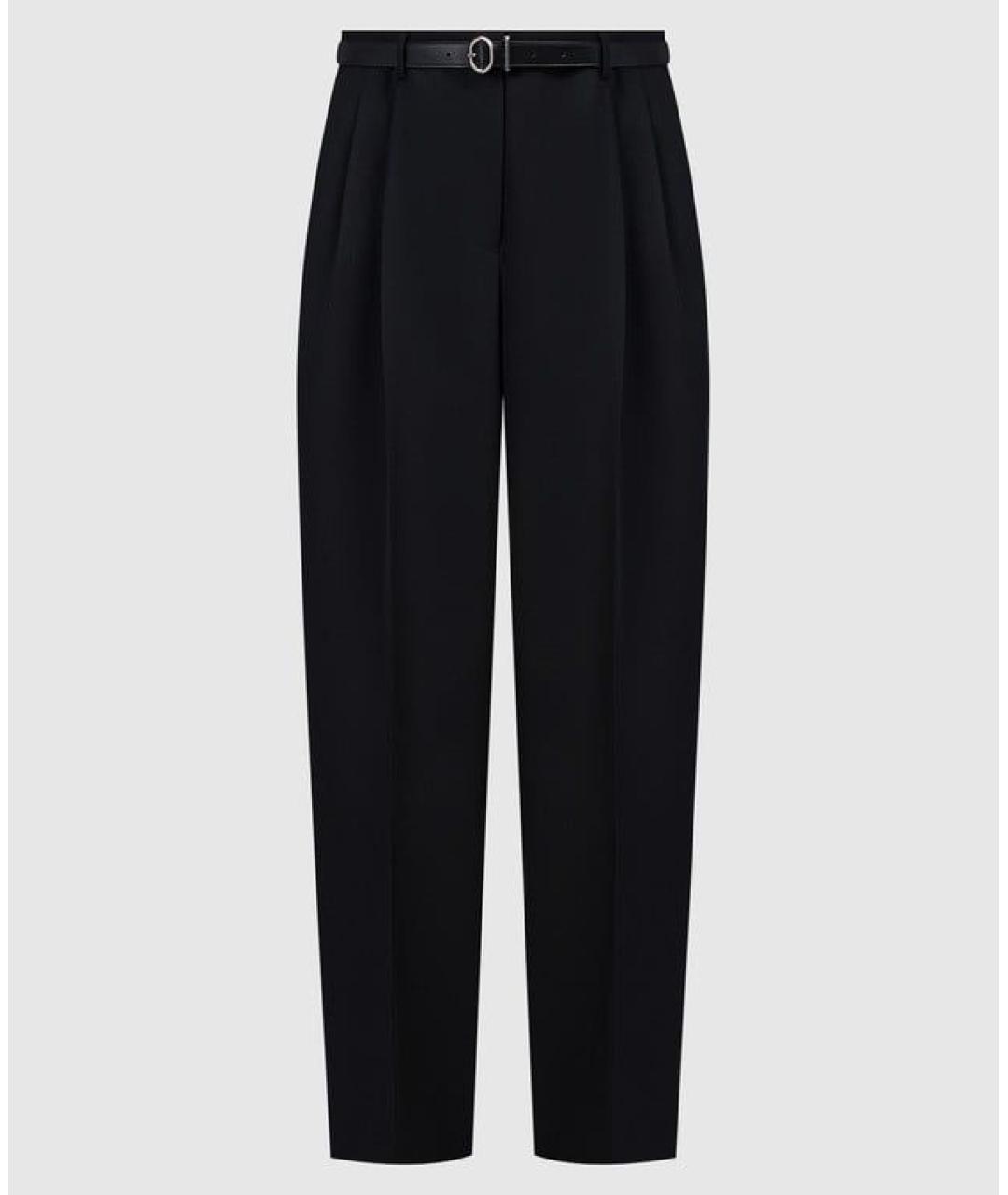 JIL SANDER Черные шерстяные прямые брюки, фото 6