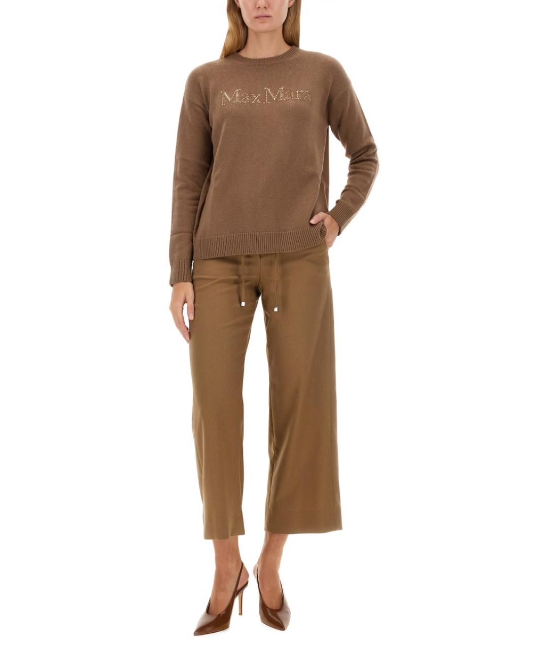 'S MAX MARA Коричневый шерстяной джемпер / свитер, фото 3