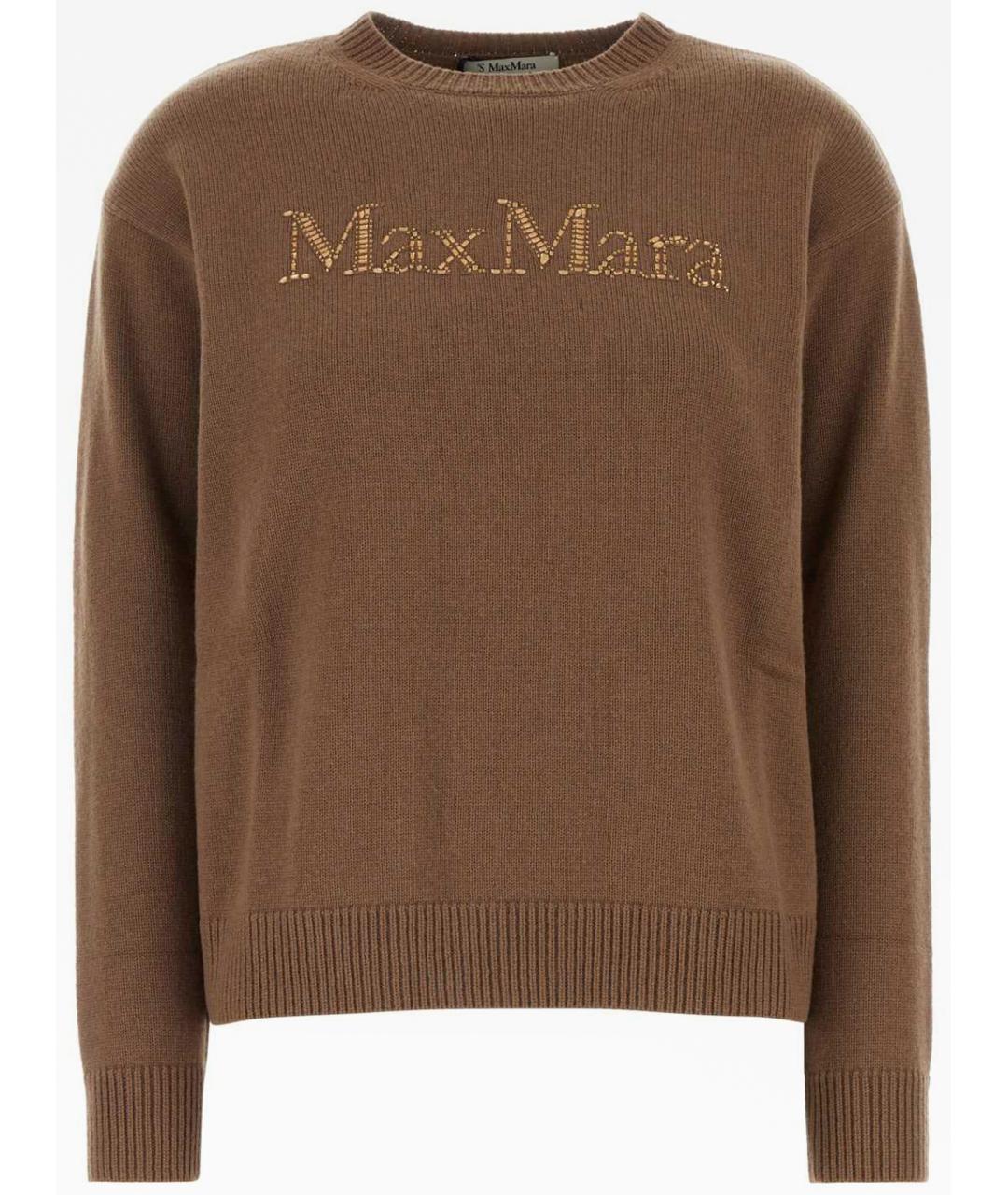 'S MAX MARA Коричневый шерстяной джемпер / свитер, фото 1