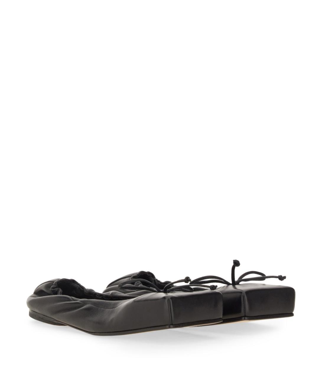 JACQUEMUS Черные кожаные балетки, фото 3