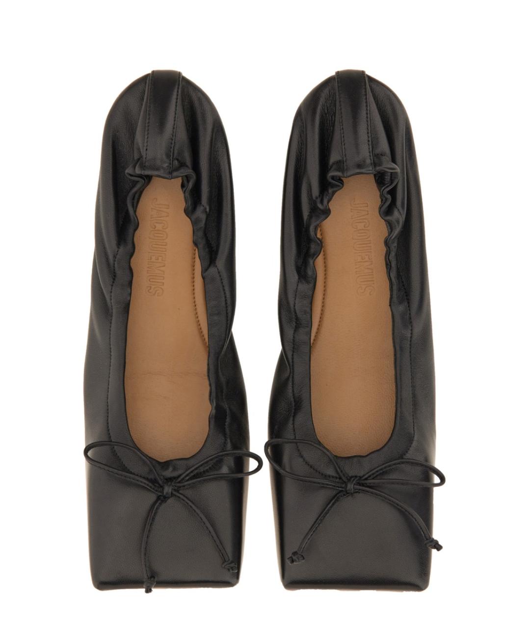 JACQUEMUS Черные кожаные балетки, фото 2