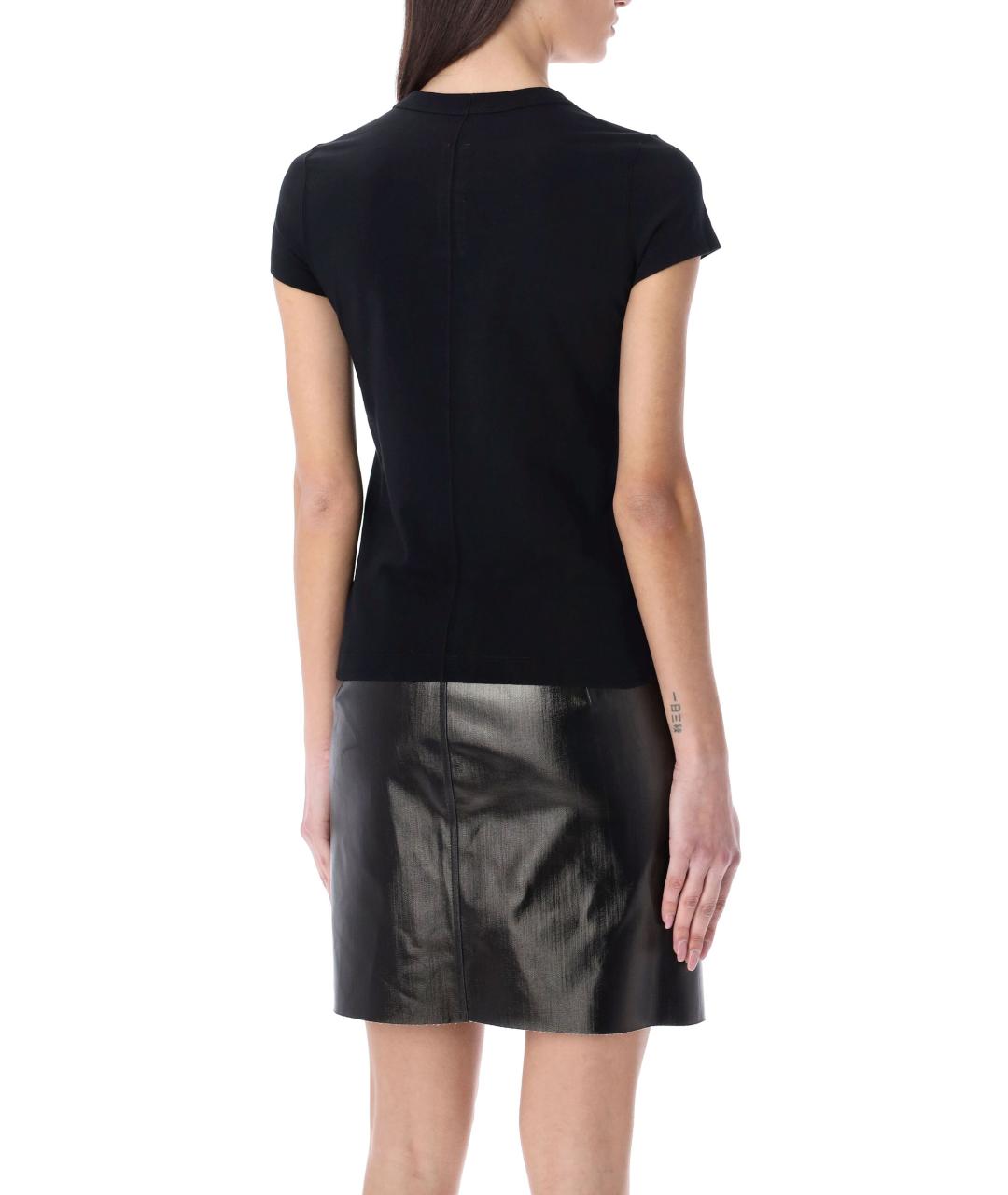 RICK OWENS Черная хлопковая футболка, фото 3