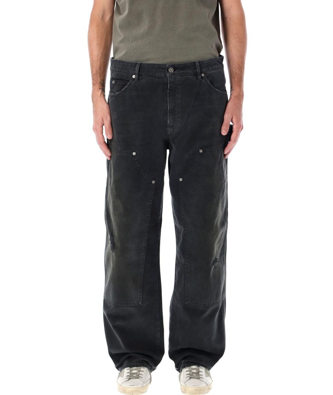 GOLDEN GOOSE DELUXE BRAND Черные хлопковые повседневные брюки, фото 2