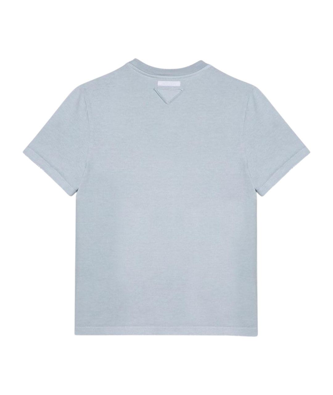 PRADA Голубая хлопковая футболка, фото 2