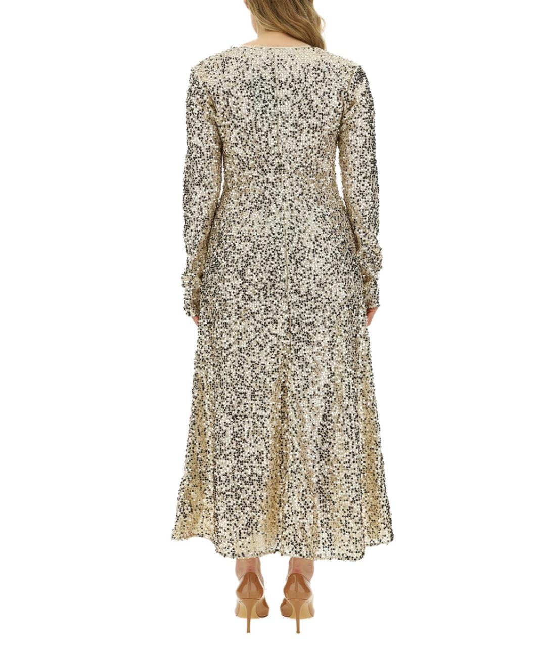 ROTATE Золотое полиэстеровое повседневное платье, фото 4