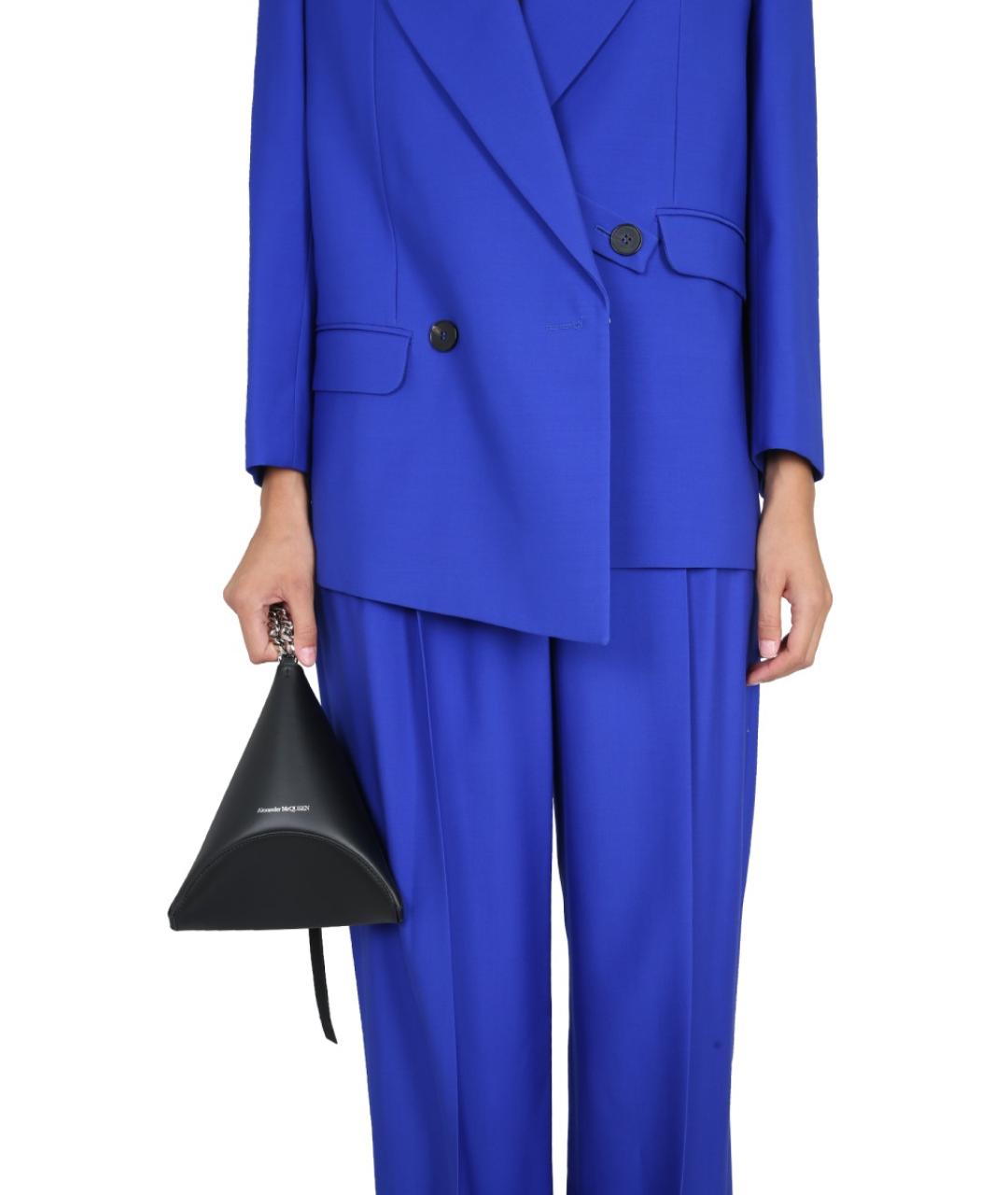 ALEXANDER MCQUEEN Синий шерстяной жакет/пиджак, фото 5