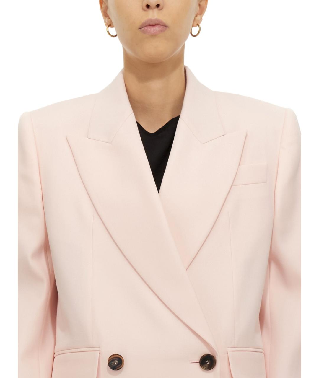 ALEXANDER MCQUEEN Розовый шерстяной жакет/пиджак, фото 5
