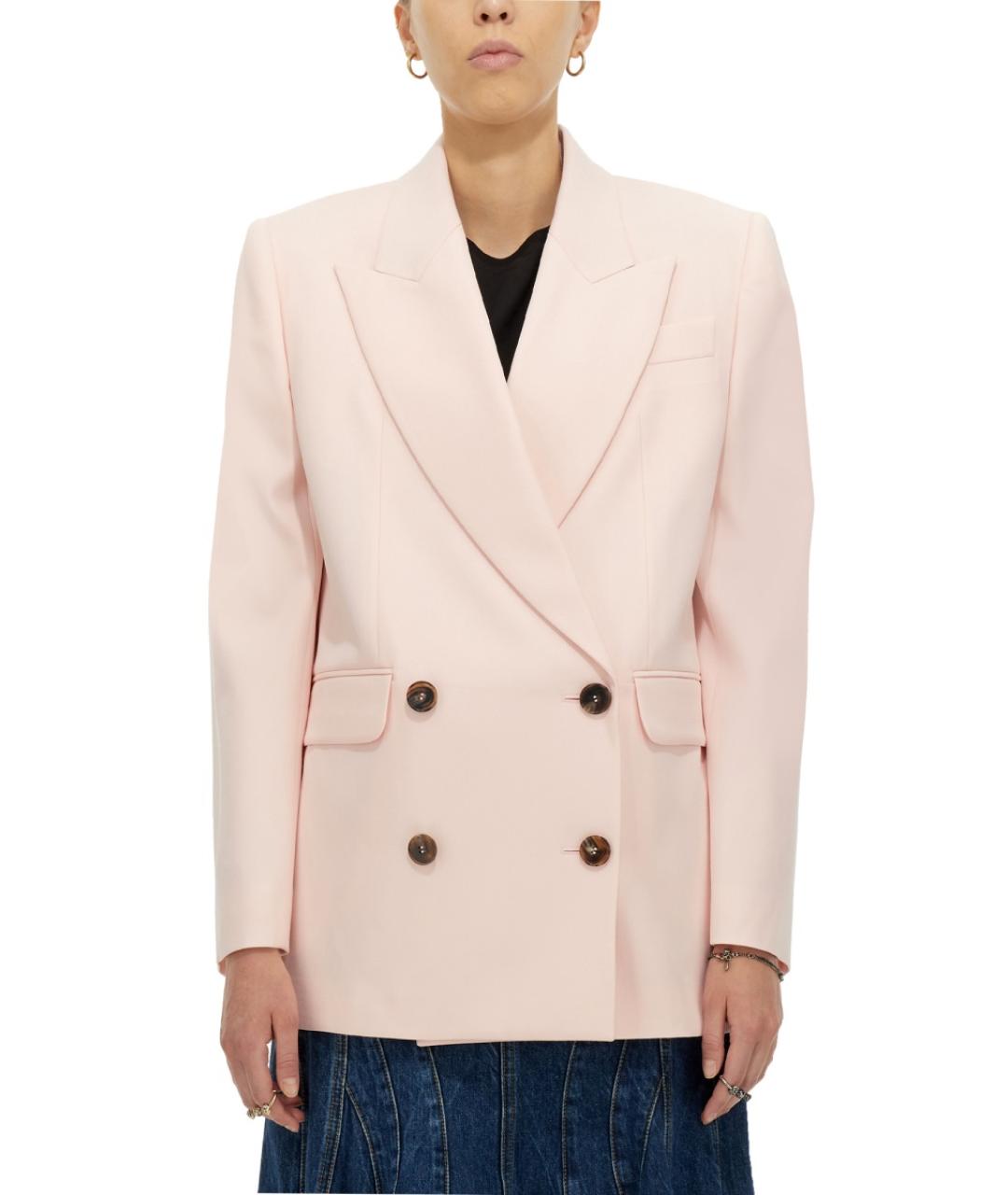 ALEXANDER MCQUEEN Розовый шерстяной жакет/пиджак, фото 2