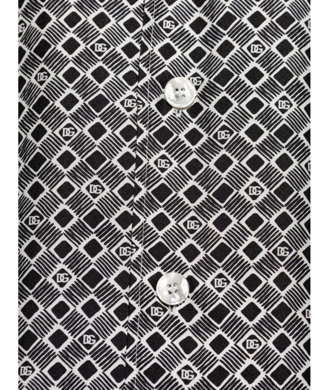 DOLCE&GABBANA Черная шелковая кэжуал рубашка, фото 5