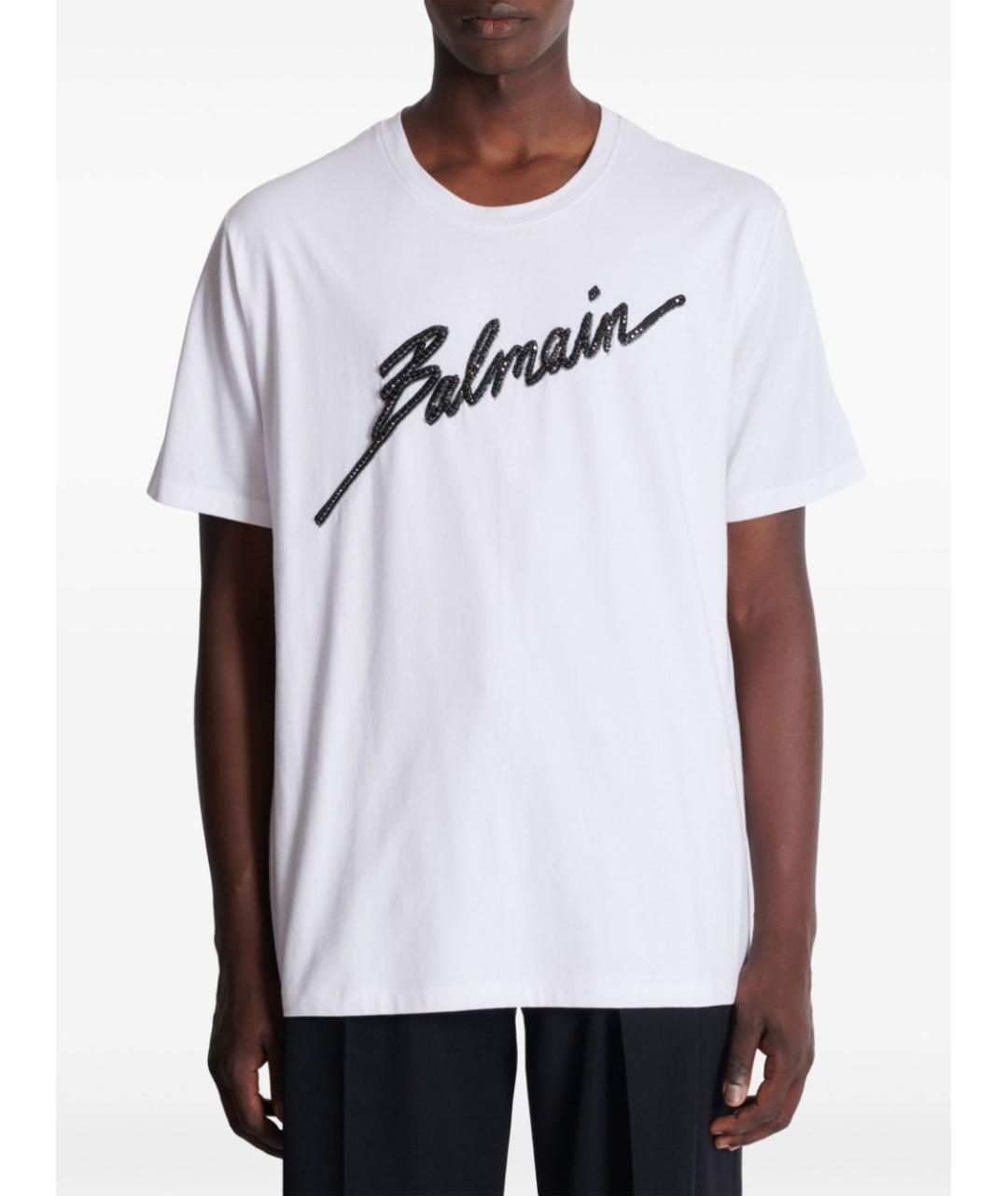 BALMAIN Белая хлопковая футболка, фото 5