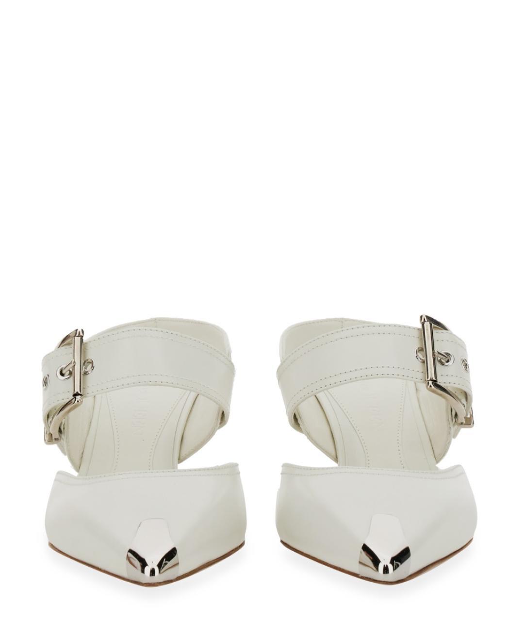 ALEXANDER MCQUEEN Белые кожаные мюли, фото 2