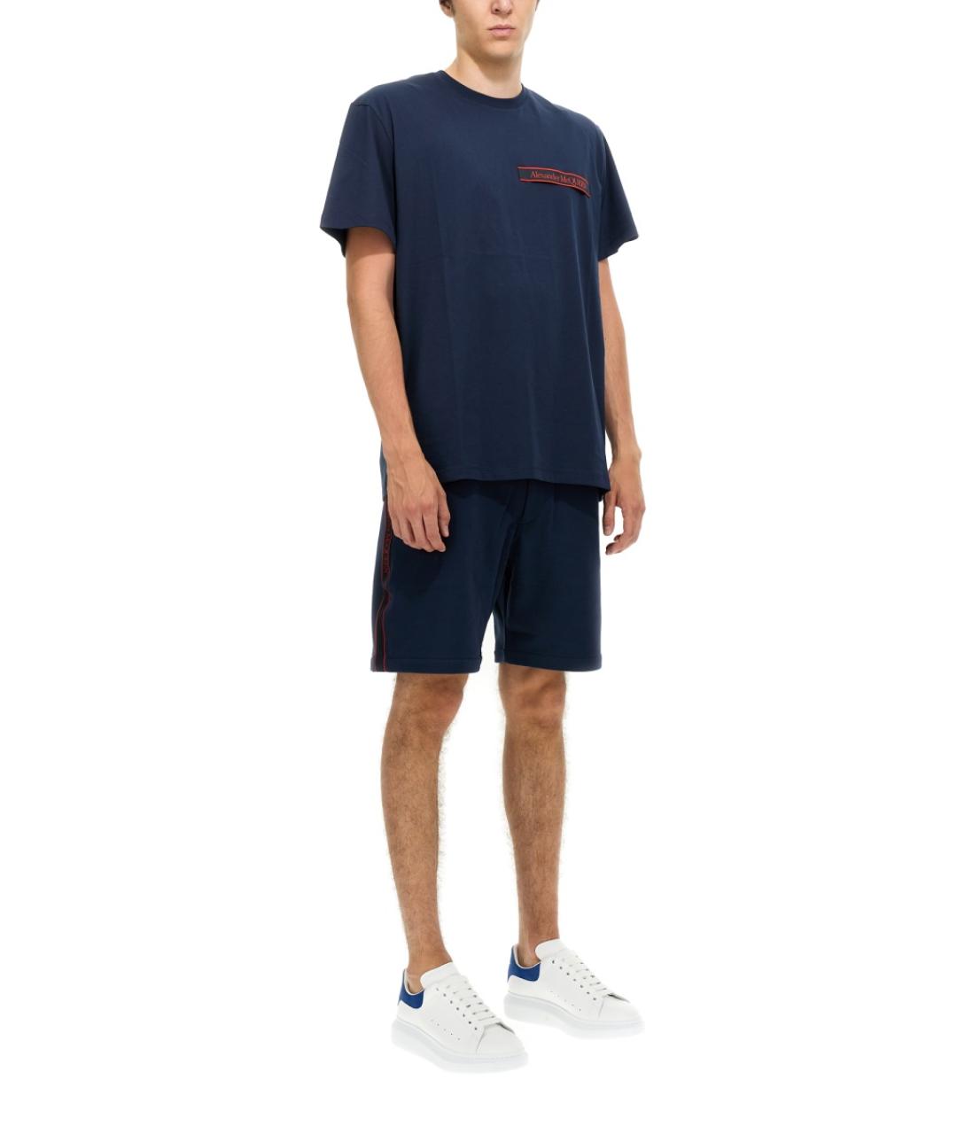 ALEXANDER MCQUEEN Синие хлопковые шорты, фото 2