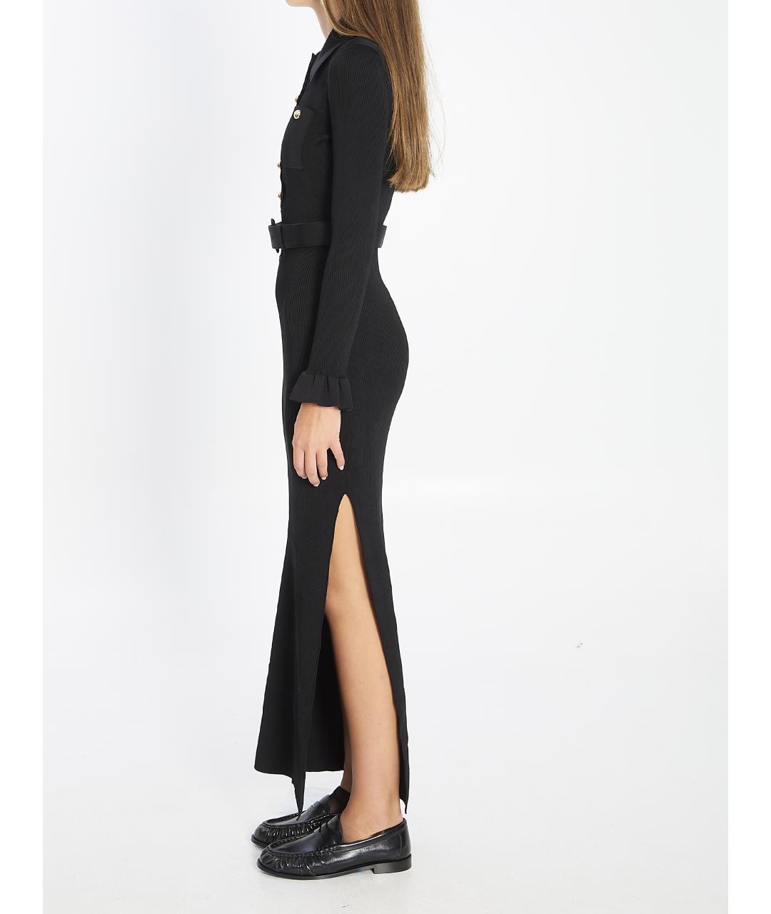 SELF-PORTRAIT Черное вискозное повседневное платье, фото 4