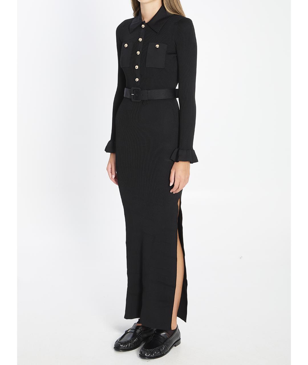 SELF-PORTRAIT Черное вискозное повседневное платье, фото 3