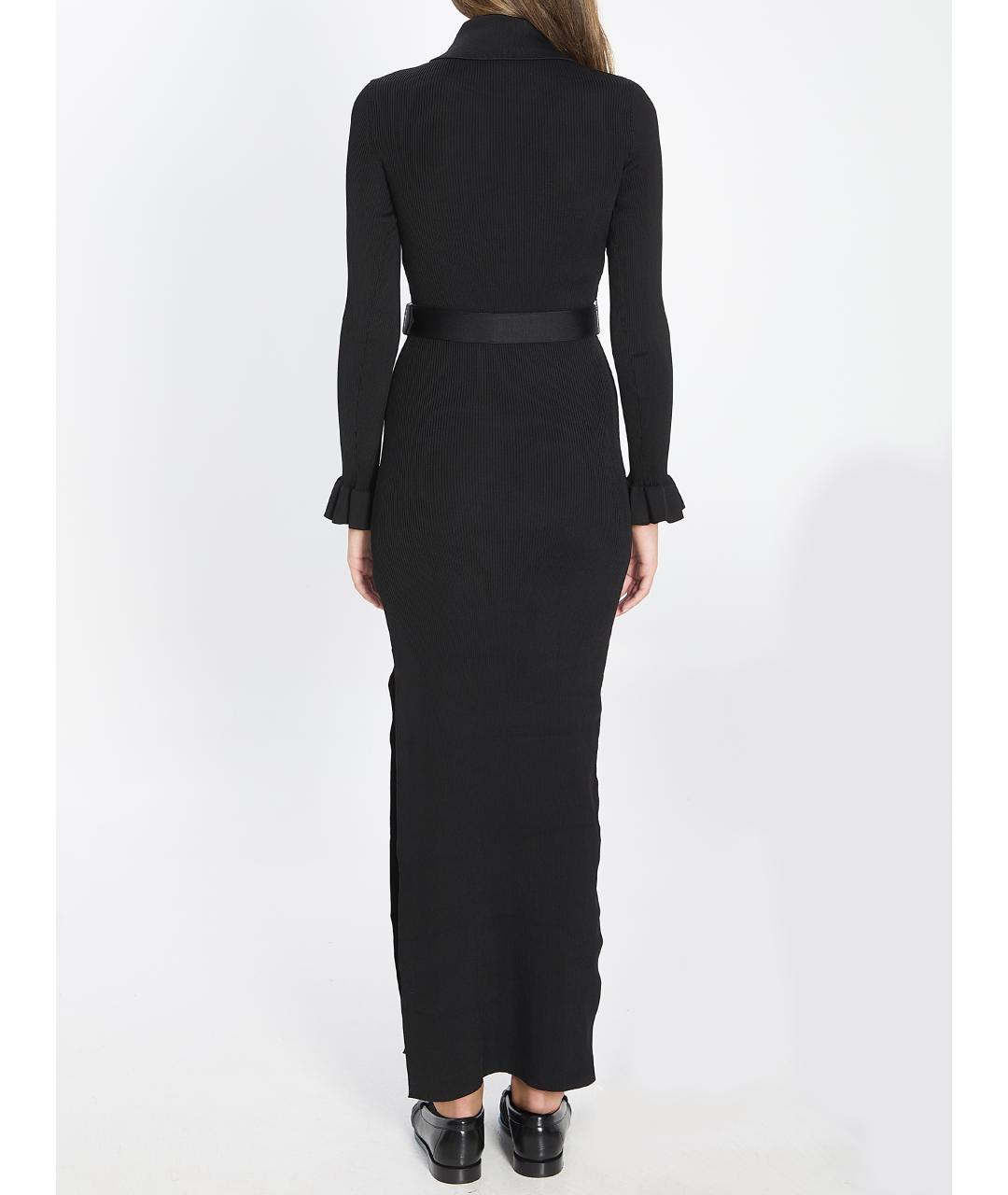 SELF-PORTRAIT Черное вискозное повседневное платье, фото 5