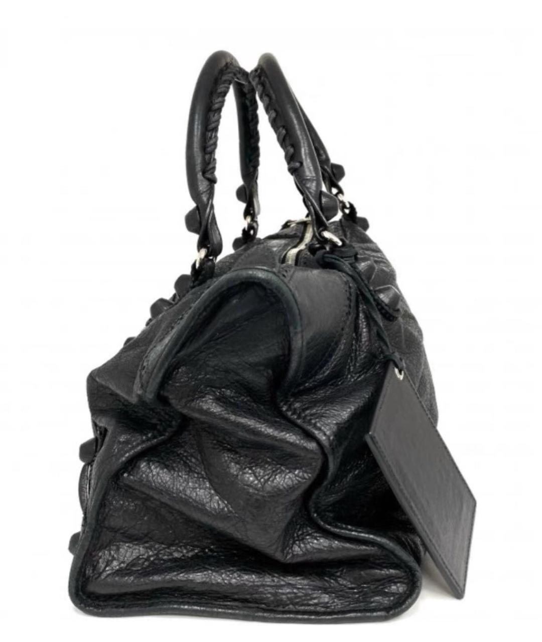 BALENCIAGA Черная кожаная сумка с короткими ручками, фото 4