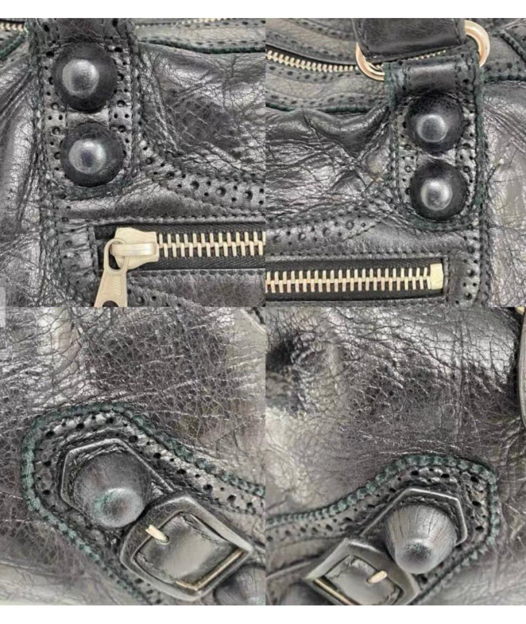 BALENCIAGA Черная кожаная сумка с короткими ручками, фото 8