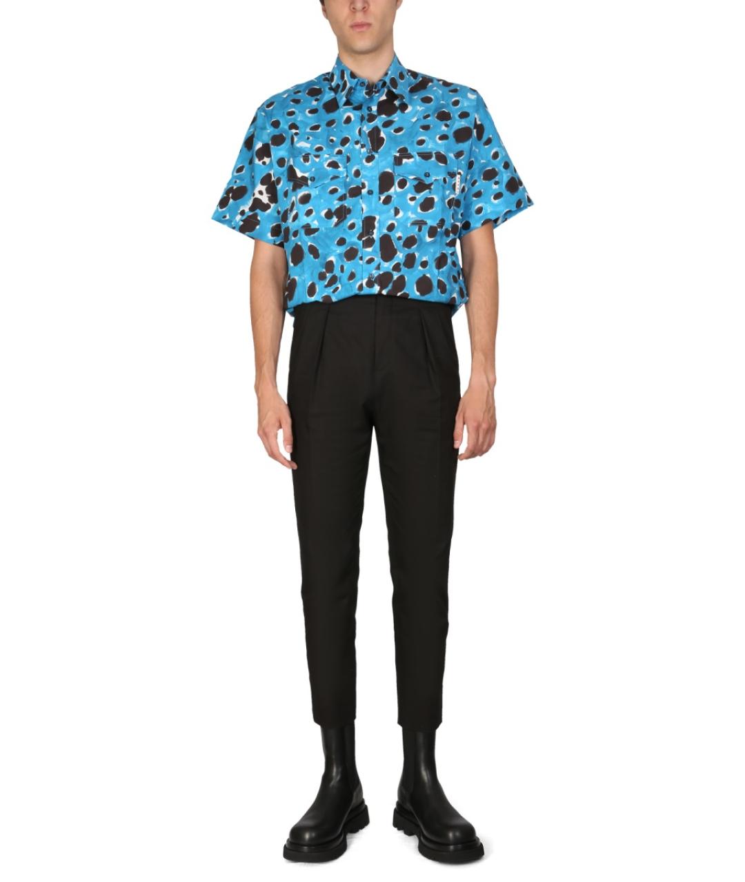 MARNI Синяя хлопковая кэжуал рубашка, фото 3