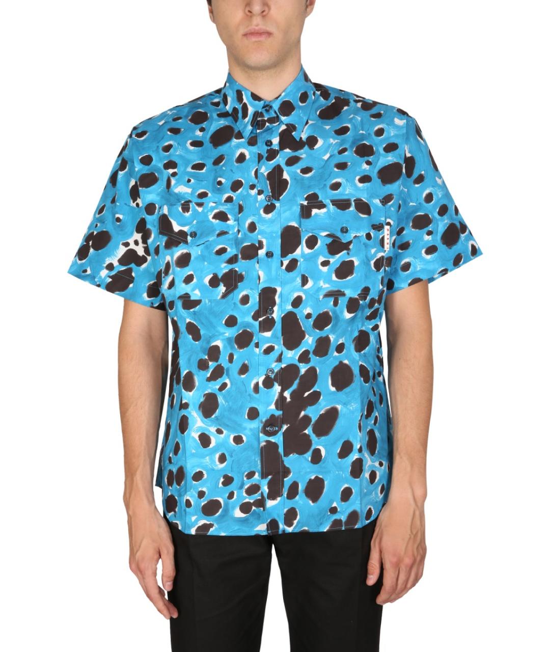 MARNI Синяя хлопковая кэжуал рубашка, фото 2