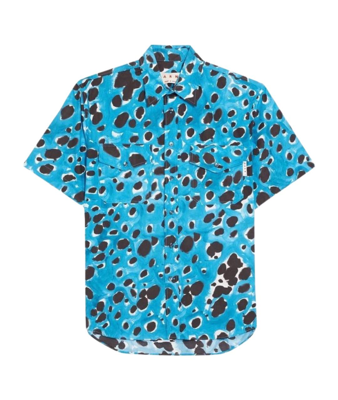 MARNI Синяя хлопковая кэжуал рубашка, фото 1