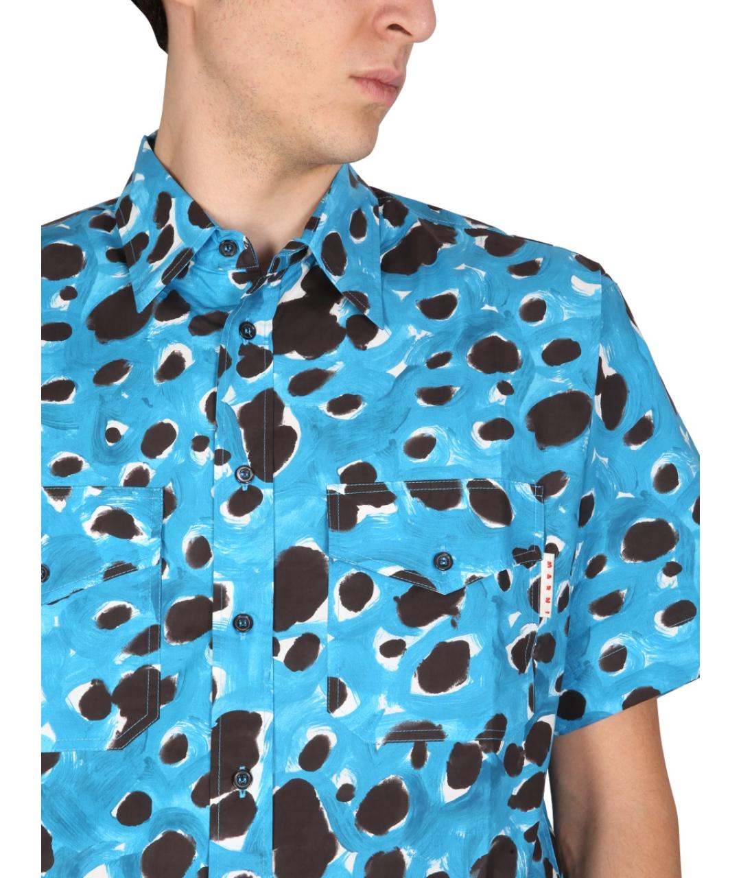 MARNI Синяя хлопковая кэжуал рубашка, фото 5