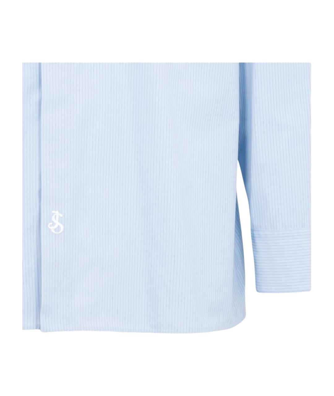 JIL SANDER Голубая хлопковая кэжуал рубашка, фото 4