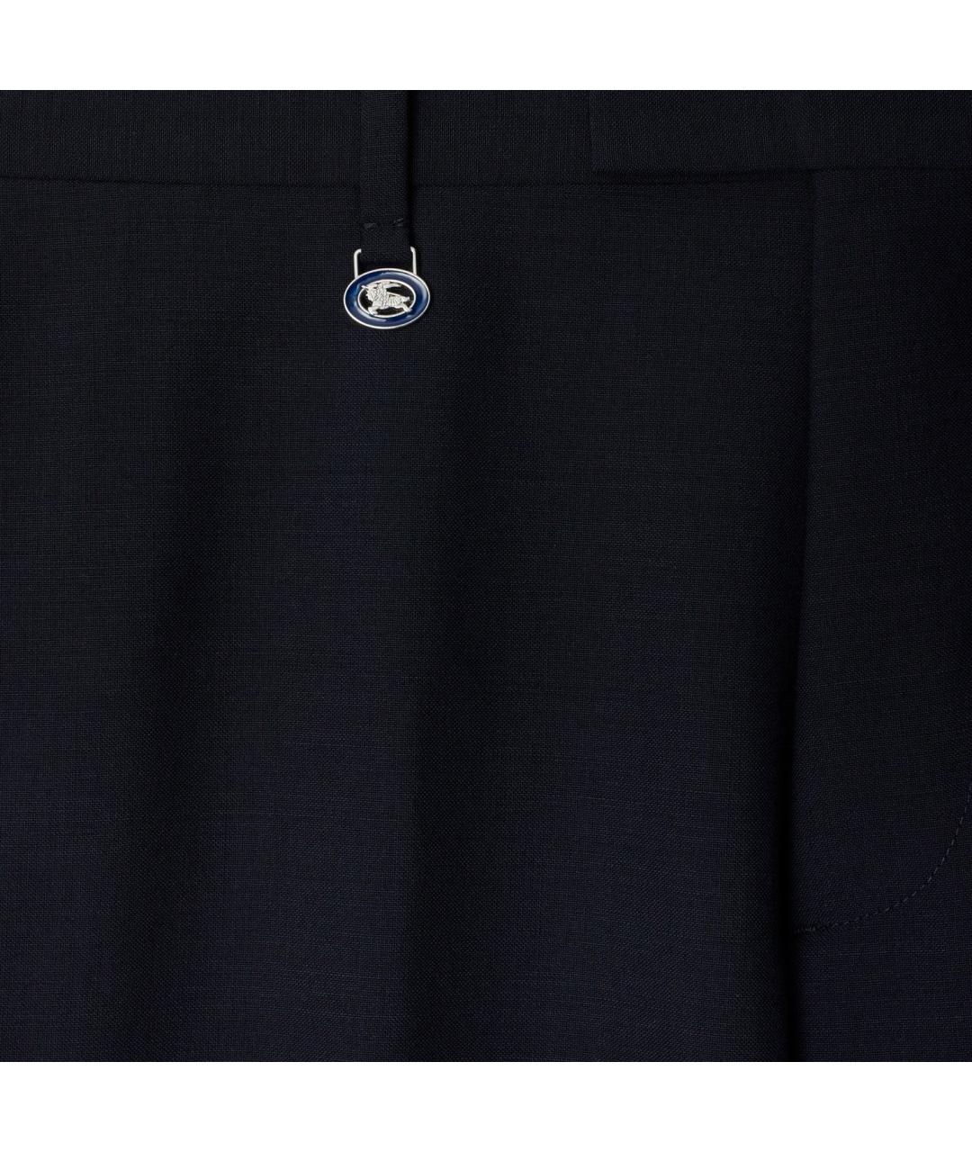 BURBERRY Синие шерстяные повседневные брюки, фото 5