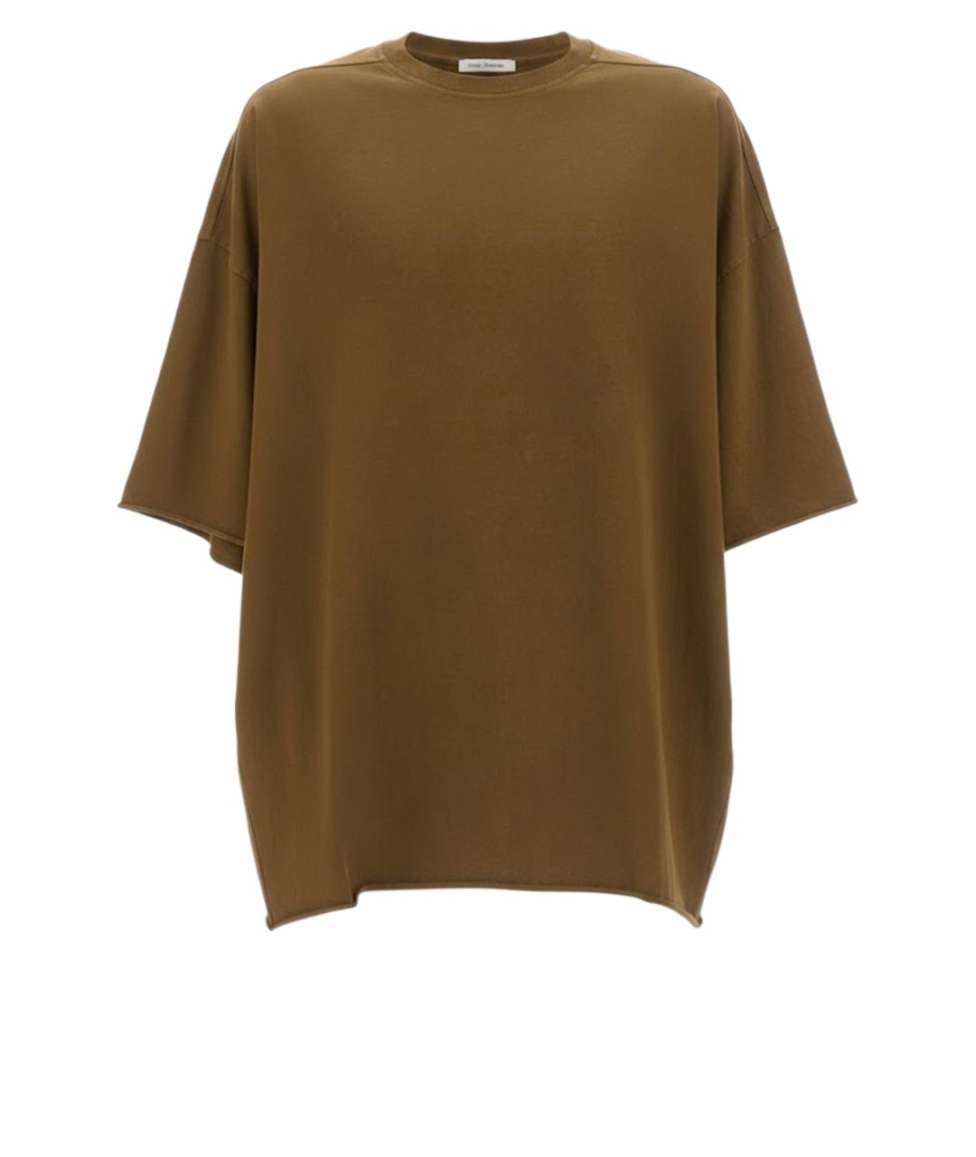 RICK OWENS Коричневая хлопковая футболка, фото 1