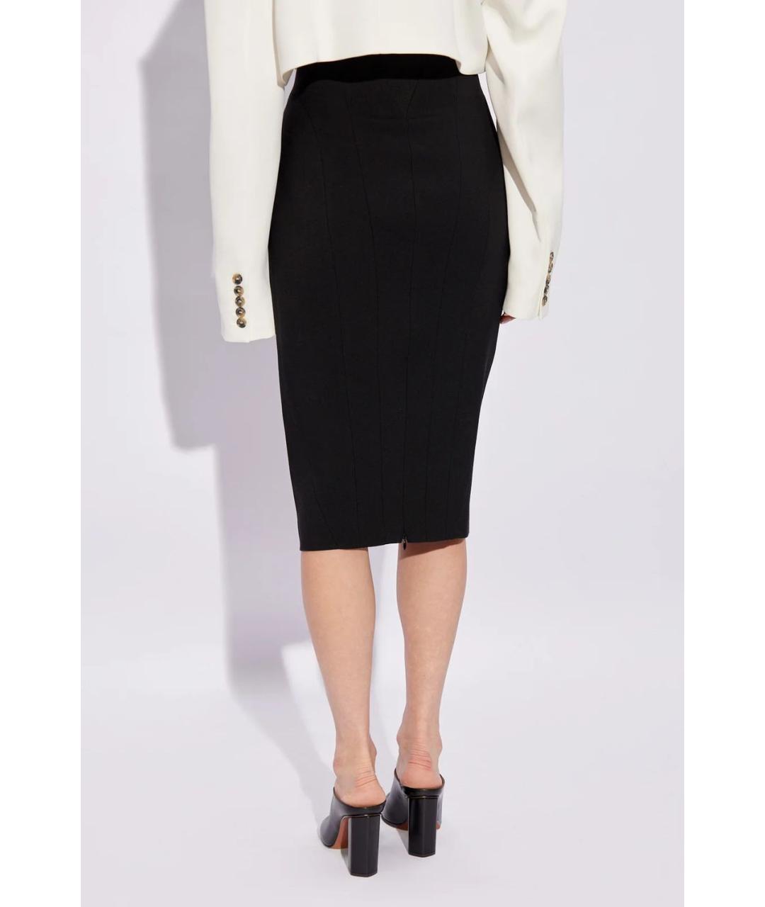 ALAIA Черная шерстяная юбка миди, фото 3