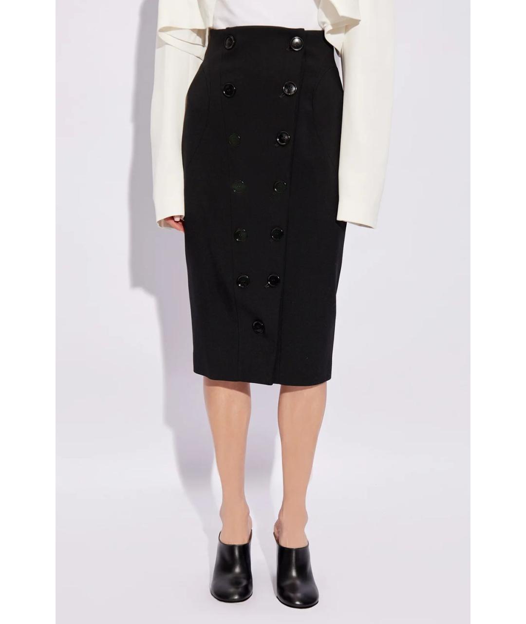ALAIA Черная шерстяная юбка миди, фото 2