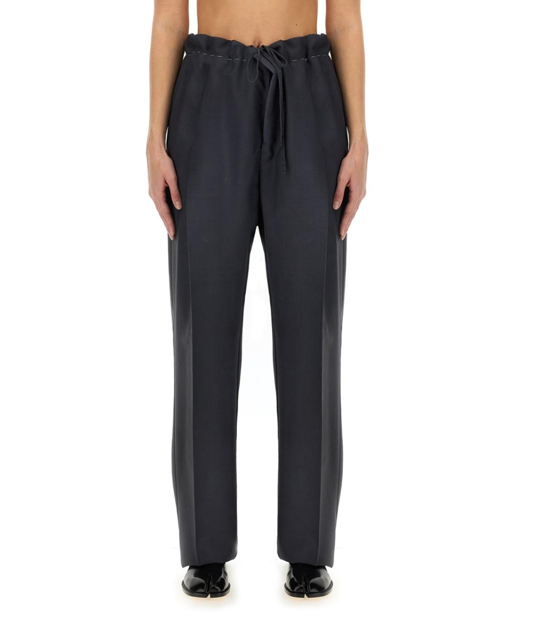 MAISON MARGIELA Серые шерстяные прямые брюки, фото 6