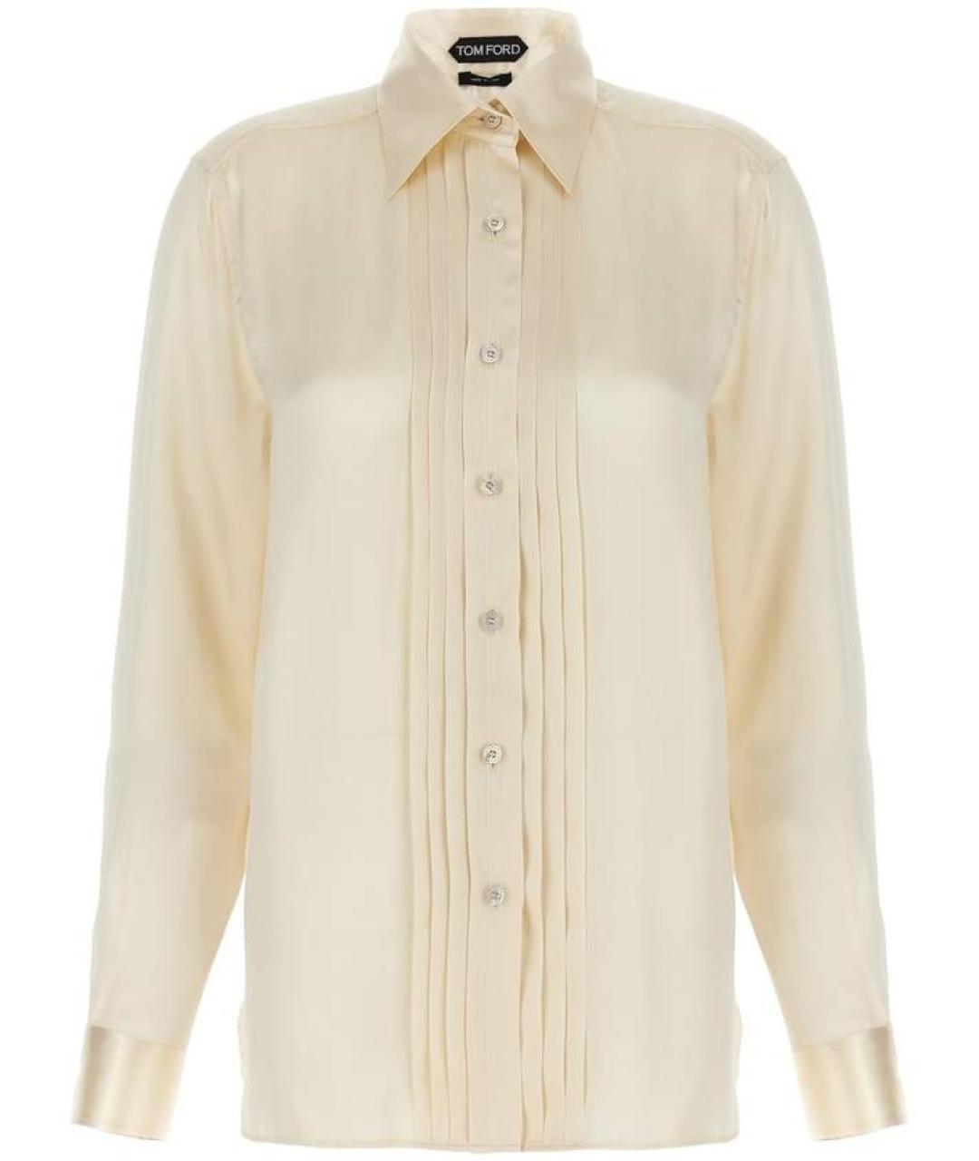 TOM FORD Бежевая шелковая рубашка, фото 1