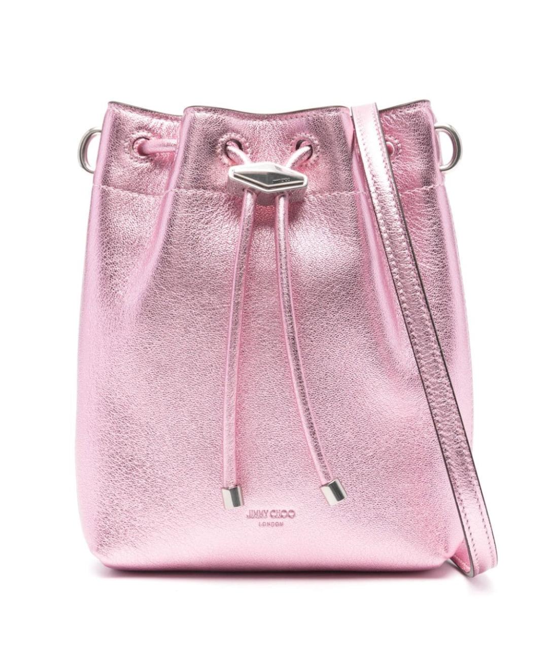 JIMMY CHOO Розовая кожаная сумка с короткими ручками, фото 1