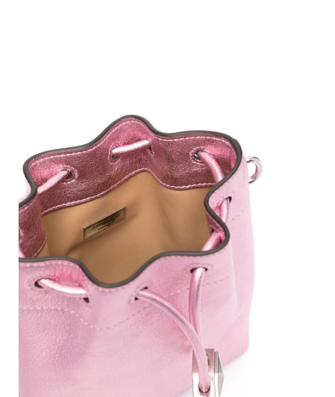 JIMMY CHOO Розовая кожаная сумка с короткими ручками, фото 2