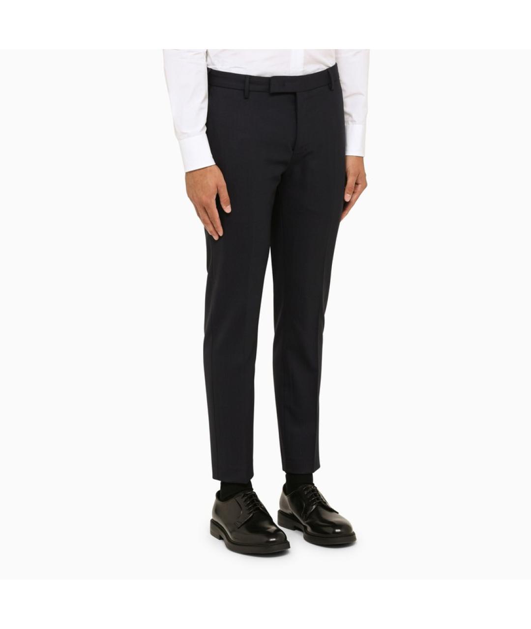 PT TORINO Синие шерстяные повседневные брюки, фото 4