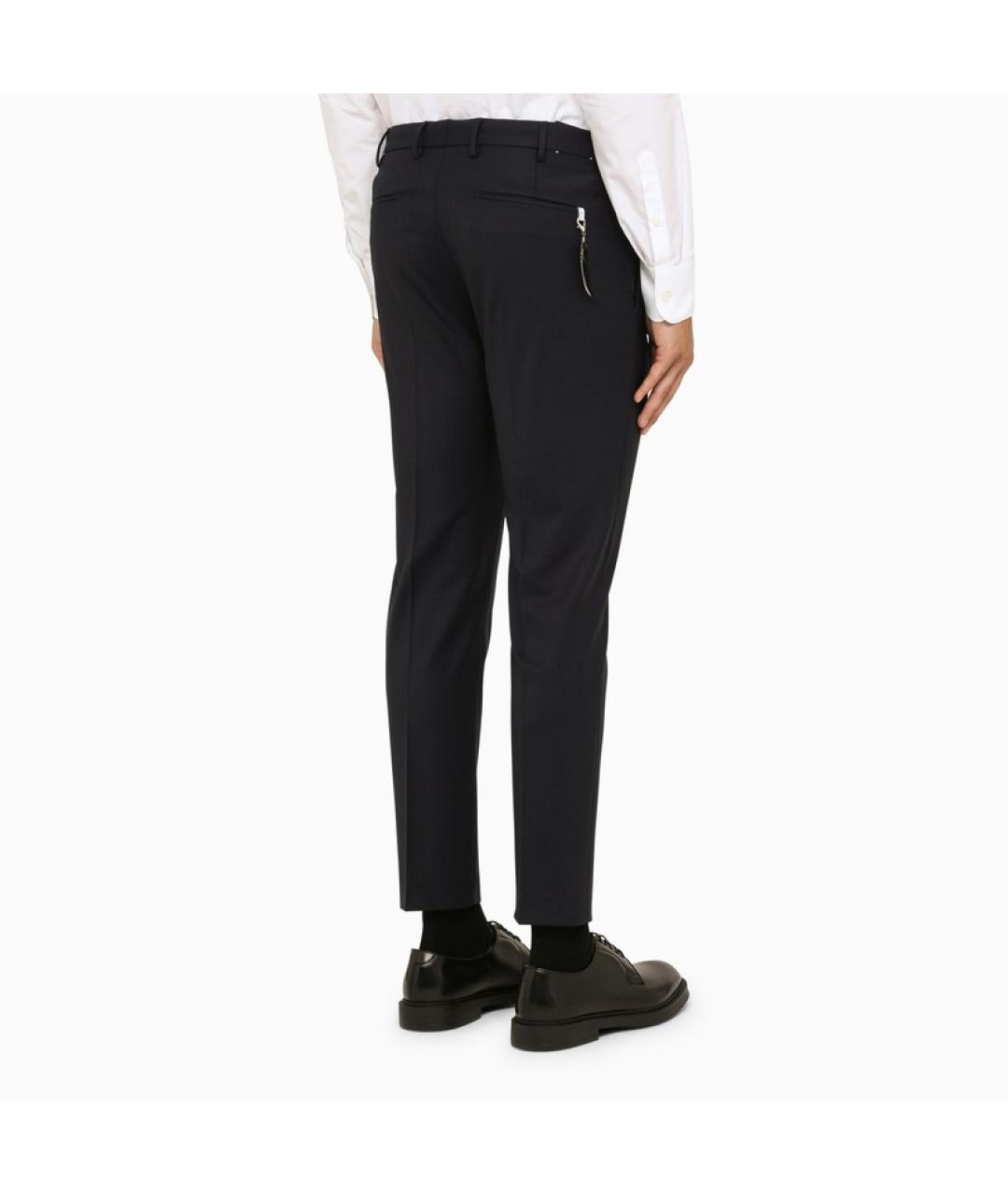 PT TORINO Синие шерстяные повседневные брюки, фото 5