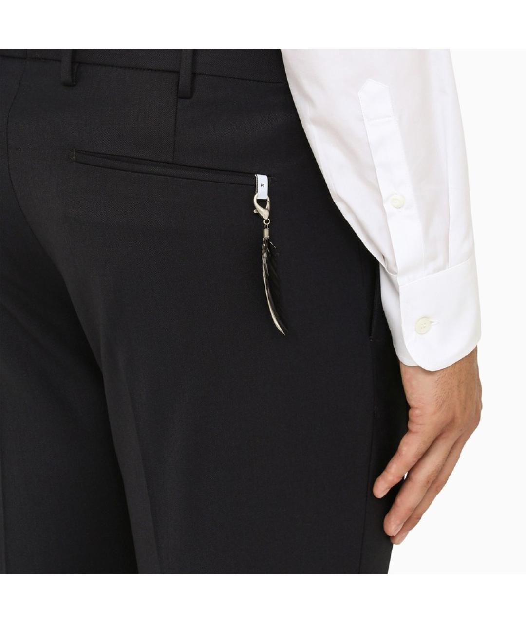 PT TORINO Синие шерстяные повседневные брюки, фото 6