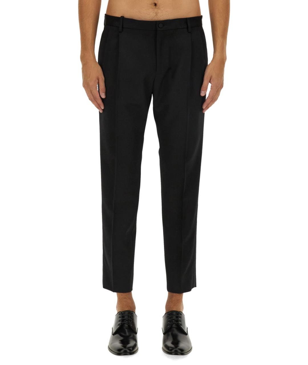 DOLCE&GABBANA Черные шелковые повседневные брюки, фото 5